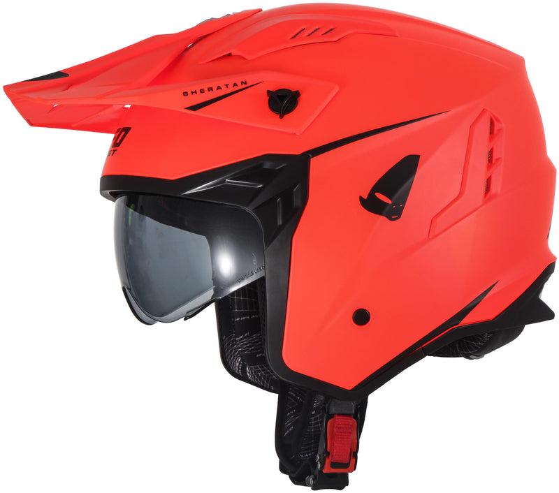 Load image into Gallery viewer, Ufo plast sheratan jethelm helmet sheratan s matt neon orange
