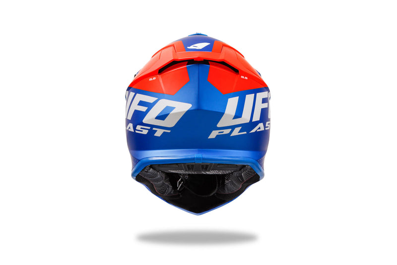 Load image into Gallery viewer, Ufo plast crosshelm intrepid helmet interpid s blue orange
