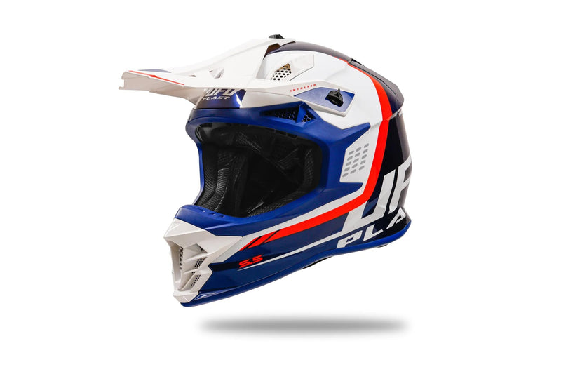 Load image into Gallery viewer, Ufo plast crosshelm intrepid helmet interpid m blue white
