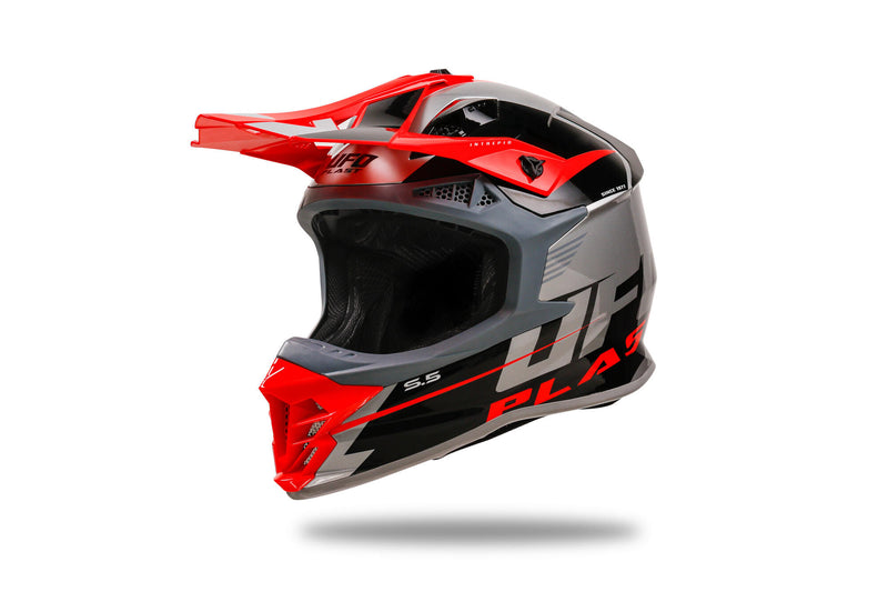 Load image into Gallery viewer, Ufo plast crosshelm intrepid helmet interpid m grey
