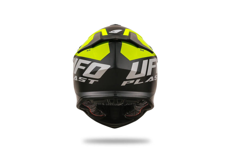 Load image into Gallery viewer, Ufo plast crosshelm intrepid helmet interpid m black yellow
