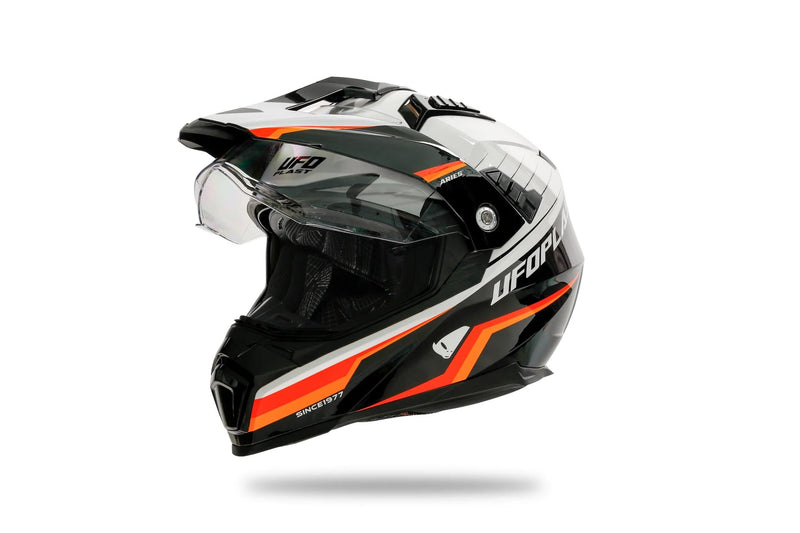 Load image into Gallery viewer, Ufo plast endurohelm aries helmet aries l black red
