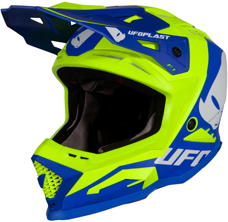Load image into Gallery viewer, Ufo plast crosshelm echus helmet echus m blue yel. matt

