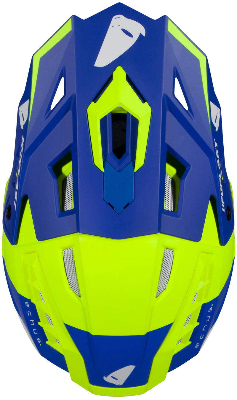 Load image into Gallery viewer, Ufo plast crosshelm echus helmet echus m blue yel. matt
