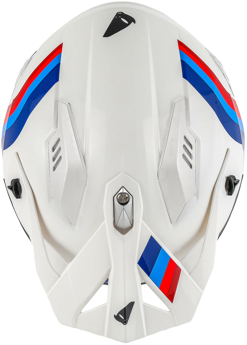 Load image into Gallery viewer, Ufo plast jethelm sheratan helmet sheratan s white red blue
