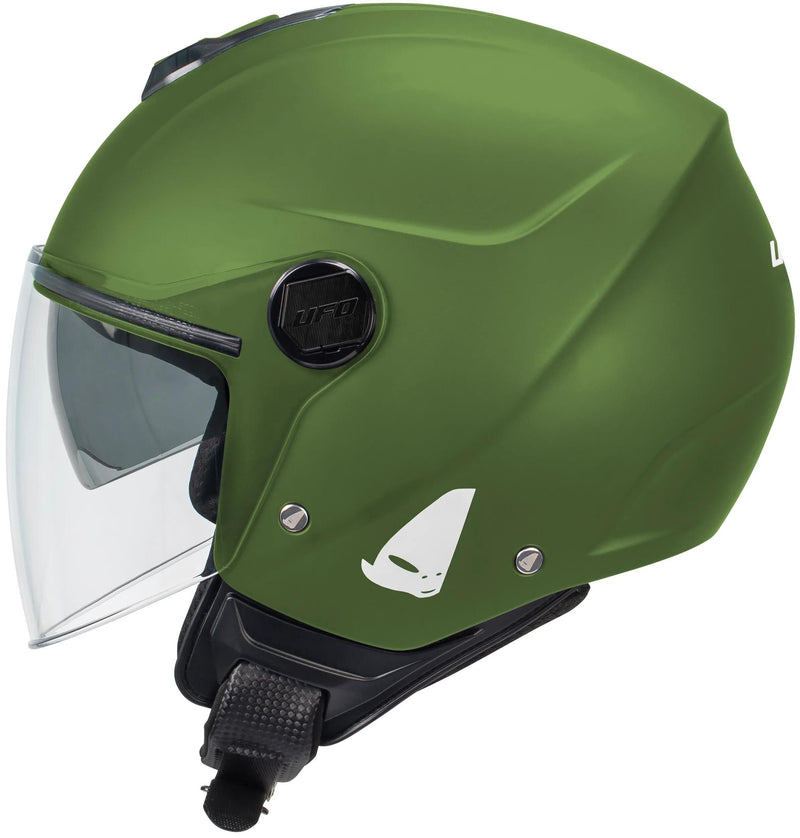 Load image into Gallery viewer, Ufo plast jethelm nixie helmet ufo nixie jet matt green gr. l
