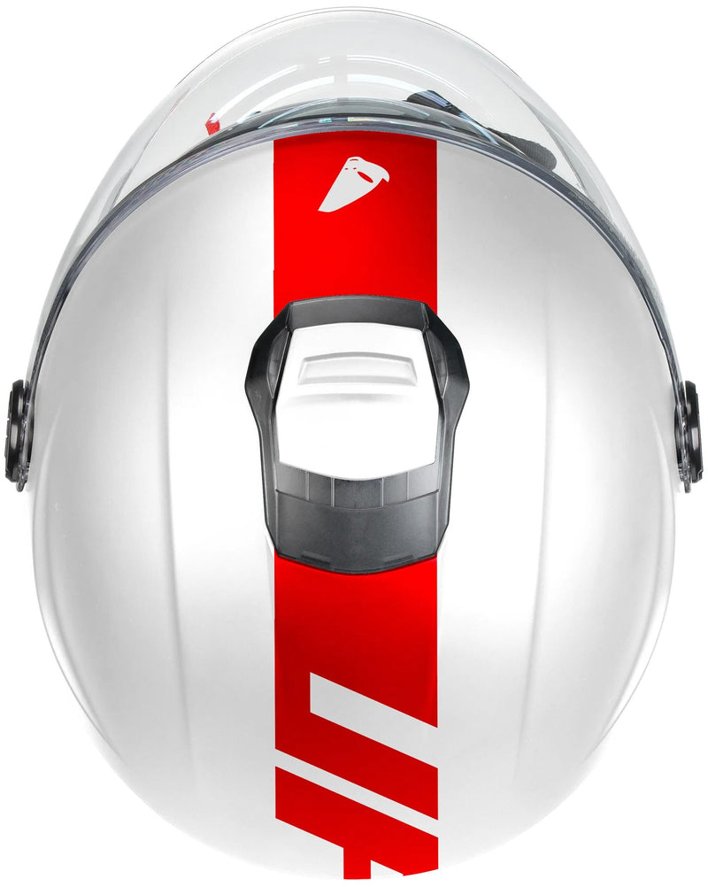 Load image into Gallery viewer, Ufo plast jethelm nixie helmet ufo nixie jet white red gr. l
