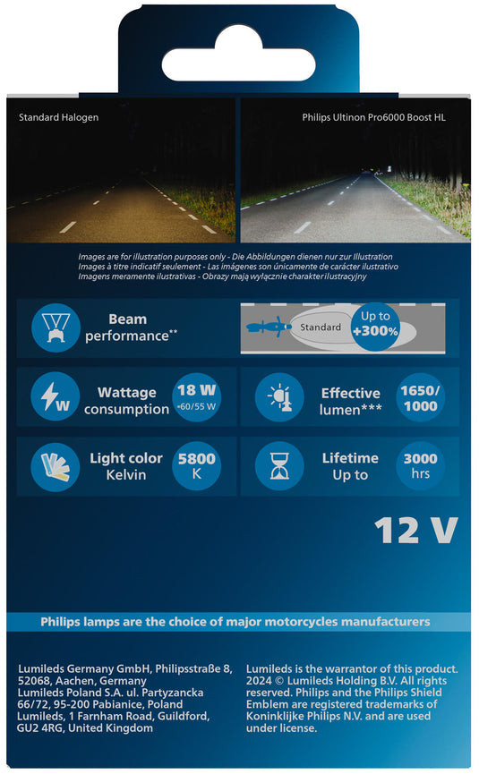 Philips led koplamp ultinon pro6000 boost h4 untinon pro 6000 led booster