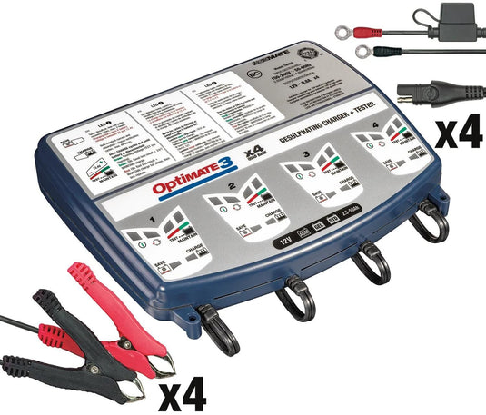 Tecmate batterieladegerät optimate3 optimate 3 charger 4er bank