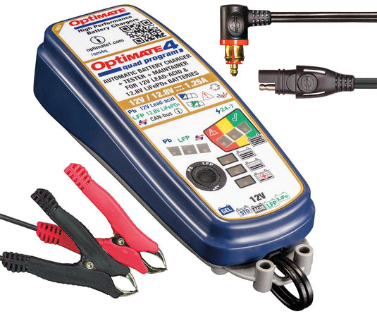 Tecmate acculader optimate4 quad program charger optomate 4 quad progr.12 volt