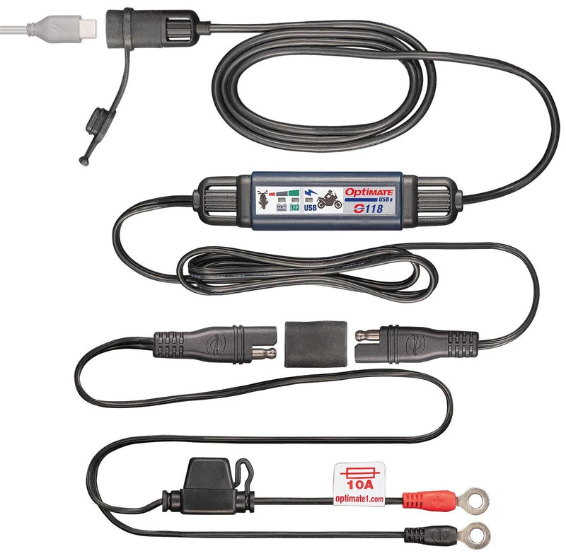 Load image into Gallery viewer, Tecmate usb-adapter usb-c-ladegerät usb-c charger optimate m. sae connection 200cm
