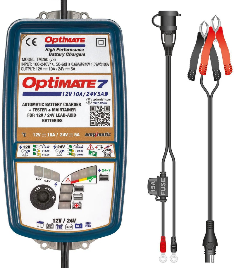 Load image into Gallery viewer, Tecmate batterieladegerät optimate 7 12v-24v optimate 7 charger 12v 24v
