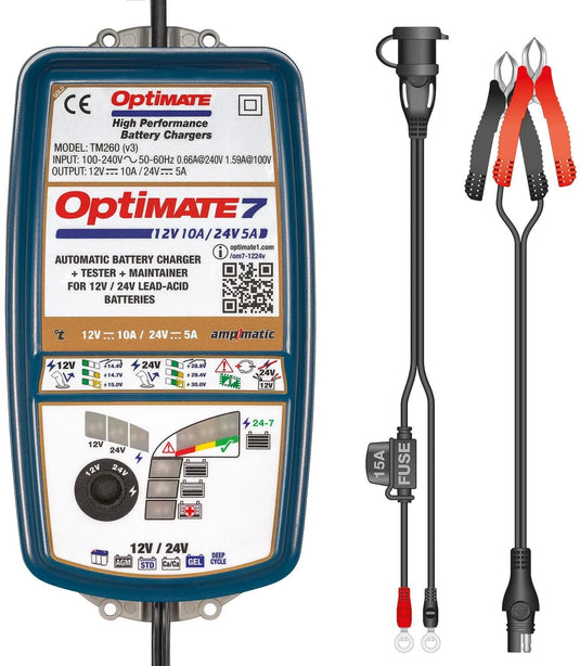 Tecmate batterieladegerät optimate 7 12v-24v optimate 7 charger 12v 24v