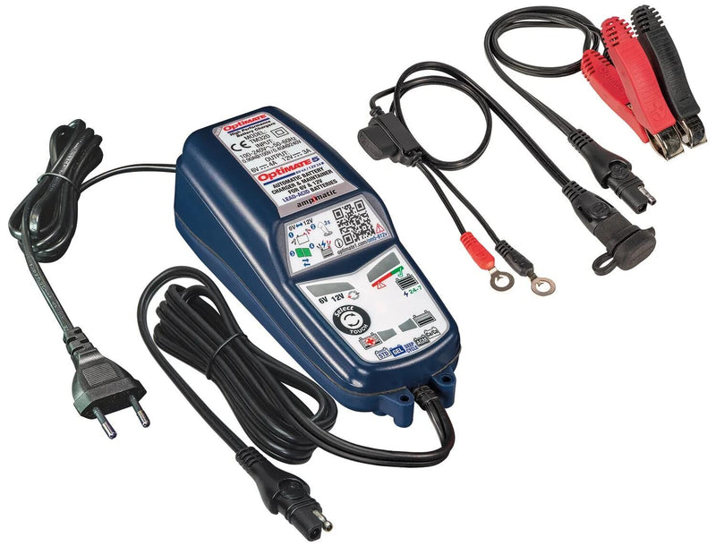 Load image into Gallery viewer, Tecmate batterieladegerät optimate 5 select optimate 5 charger voltmatic 6v 12v
