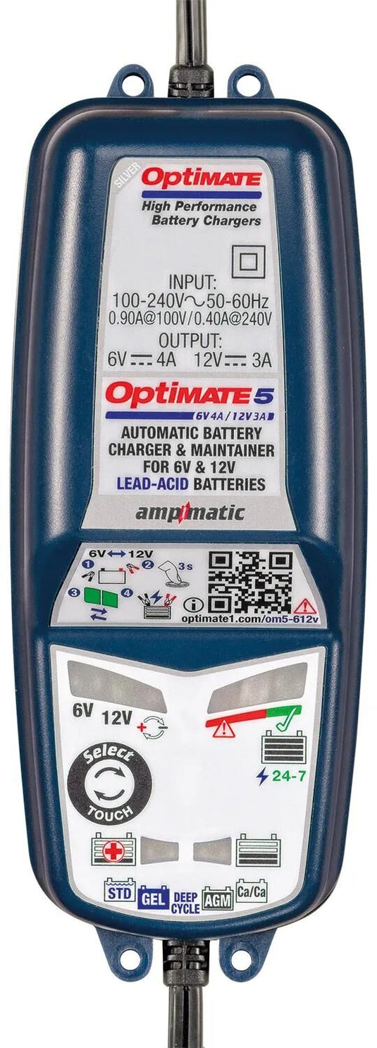 Tecmate batterieladegerät optimate 5 select optimate 5 charger voltmatic 6v 12v