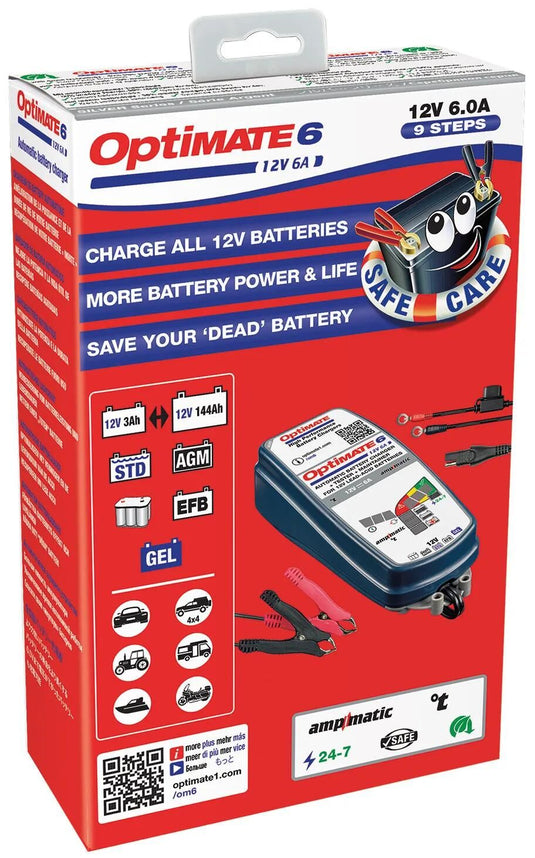Tecmate batterieladegerät optimate 6 ampmatic 6a optimate 6 charger ampmatic 6a