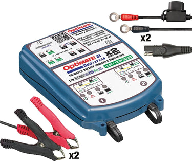 Tecmate acculader optimate 2 duo optimate 2 charger duo 2-seater bench