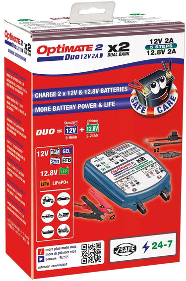 Tecmate acculader optimate 2 duo optimate 2 charger duo 2-seater bench