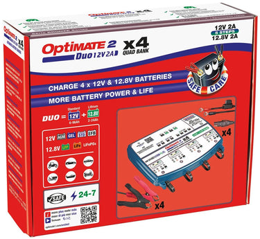 Tecmate acculader optimate 2 duo optimate 2 charger duo 4-seater bench