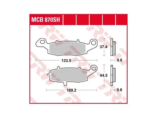 Trw bremsbelag mcb 870 brake pads sinter mcb 870 sh