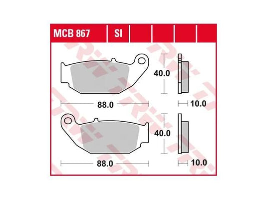 Trw bremsbelag mcb 867 brake pads sinter mcb 867 si