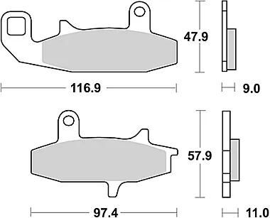 Trw bremsbelag mcb 597 brake pads organ. mcb 597