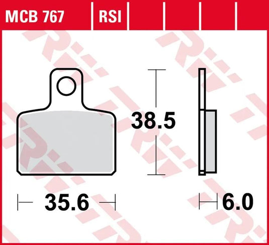 Trw remblokken mcb 767 brake pads sinter mcb 767 rsi