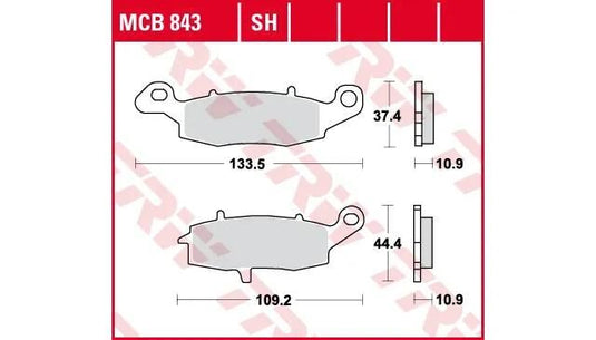 Trw bremsbelag mcb 843 brake pads sinter mcb 843 sh