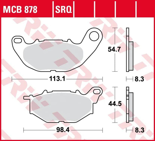 Trw bremsbelag mcb 878 brake pads organ. mcb 878