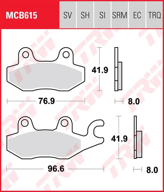 Trw bremsbelag mcb 615 brake pads sinter mcb 615 si