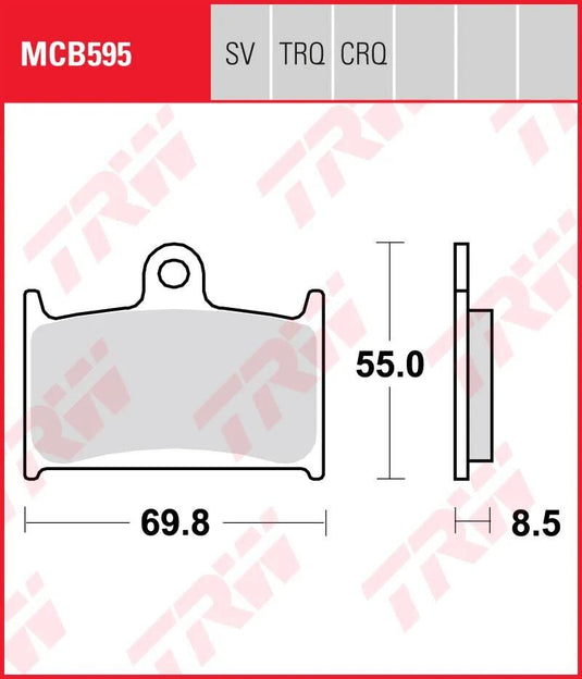 Trw bremsbelag mcb 595 brake pads organ. mcb 595