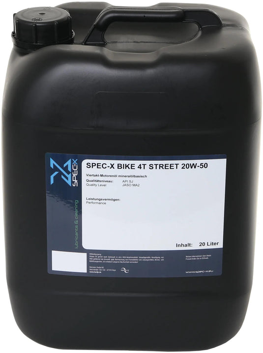 Spec-x motoröl bike 4t street motor oil 4t 20w-50 stre 20l bike
