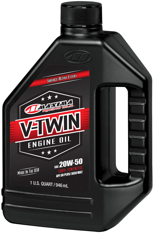 Maxima racing oils motorolie v-twin full synthetic motor oil maxima v-twin full synt. 20w-50 946ml
