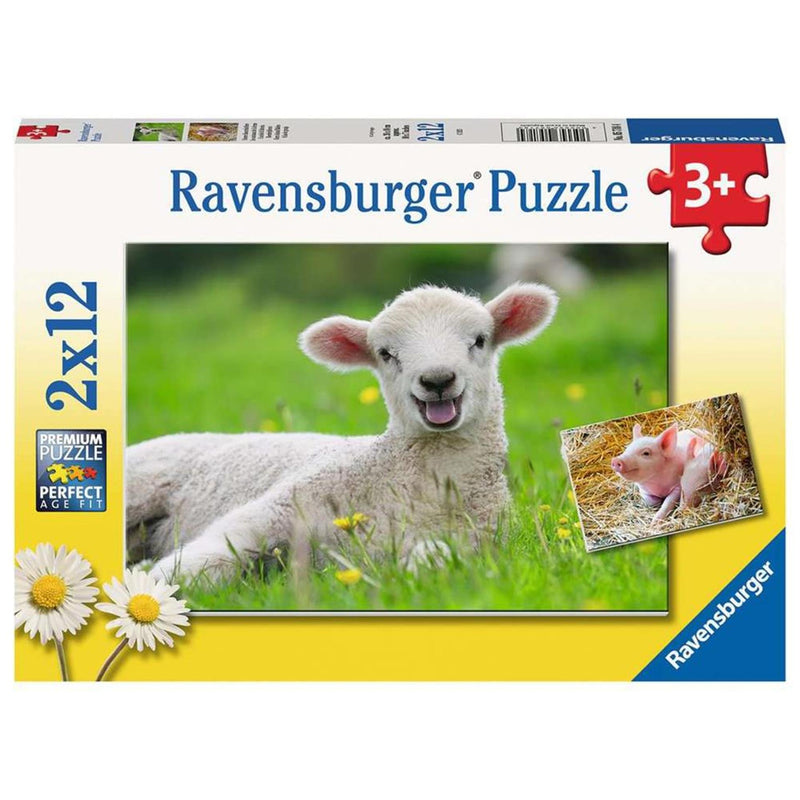 Afbeelding laden in galerijviewer, Ravensburger puzzel boerderijdieren 2x12 stukjes
