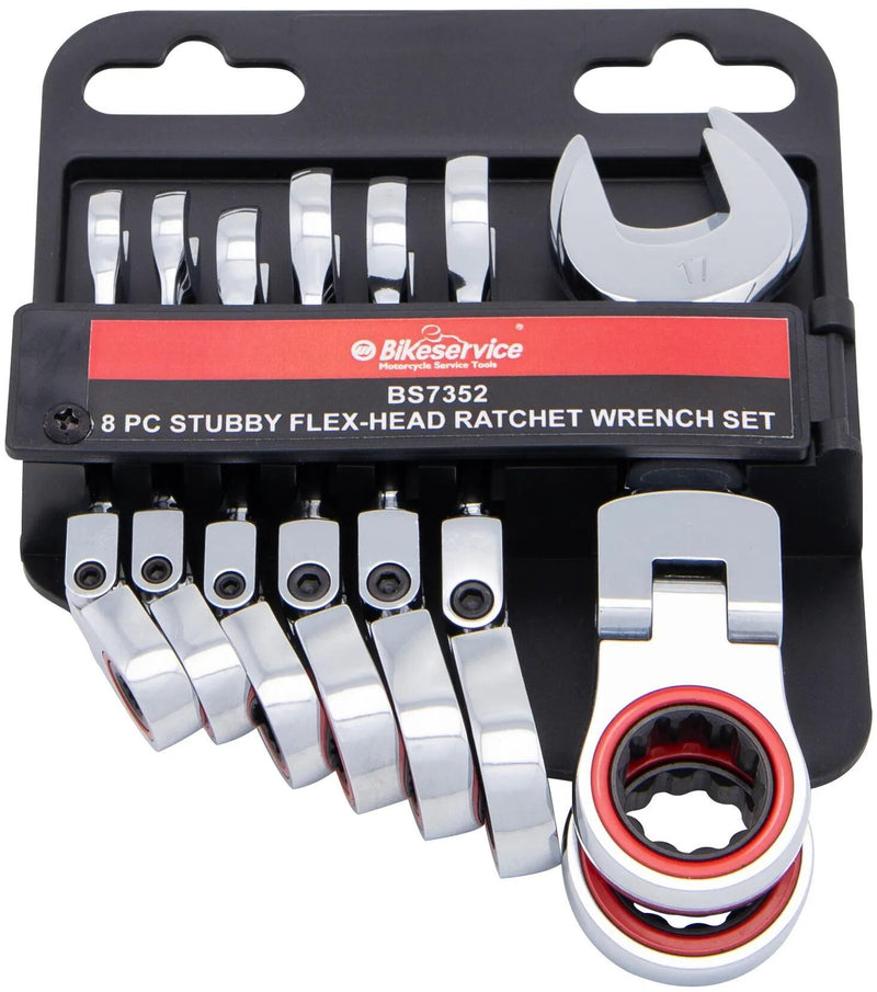 Load image into Gallery viewer, Bikeservice ratschenschlüsselsatz ringrtschmaulschlstz bst 8pcs angled short

