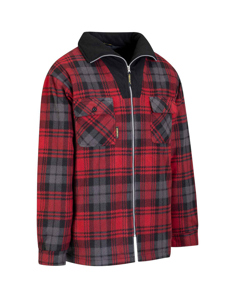ギャラリービューアに画像をロードする, Storvik producten houthakkers fleecevest stanley thermo rood zwart 3xl
