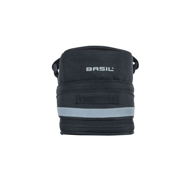 Load image into Gallery viewer, Basil Mada Zadeltas - Compact, zwart, 1L, klittenband, fietsaccessoire
