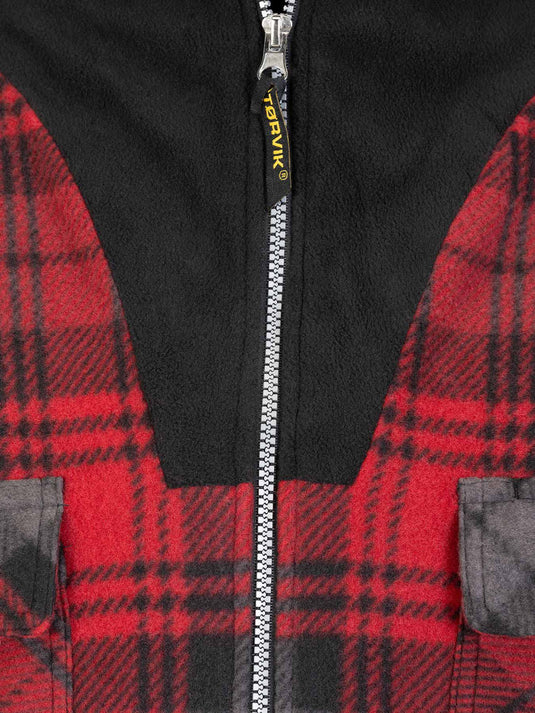 Storvik producten houthakkers fleecevest stanley thermo rood zwart 3xl