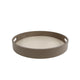 Dienblad bjarne rond off-white taupe hout 30x30x4cm