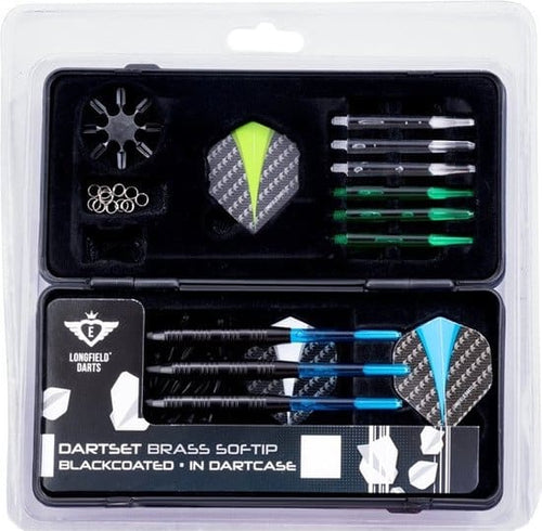Engelhart longfield soft darts dartpijlen met hoesje en reserve onderdelen