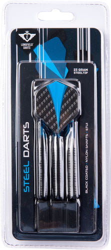 Longfield darts Steeltip Dartpijl Set 23 gram Zwart Blauw 3 stuks