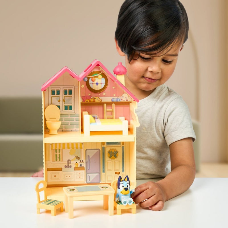 Afbeelding laden in galerijviewer, Moose toys bluey mini speelhuis met meubels en speelfiguur

