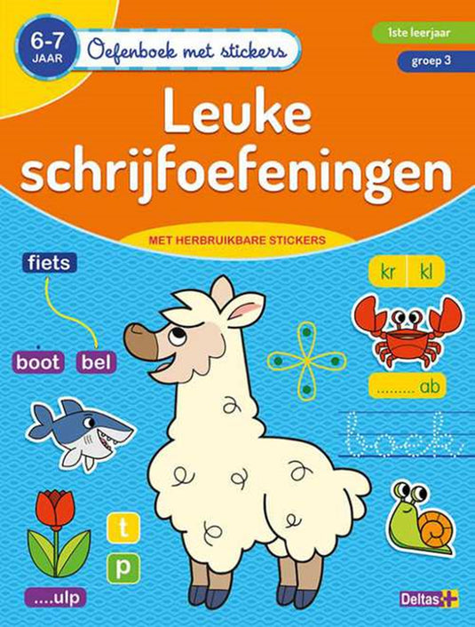 Deltas oefenboek met stickers- leuke schrijf
