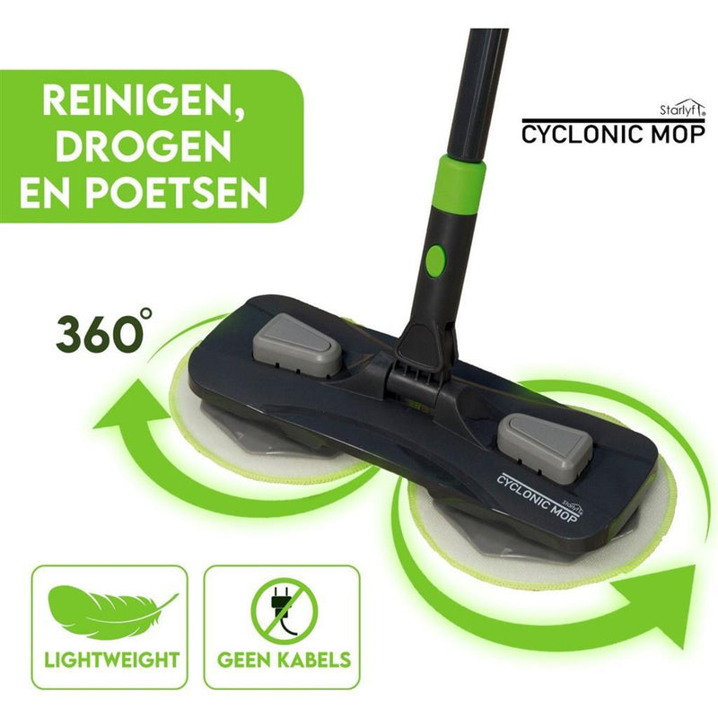 Load image into Gallery viewer, Starlyf elektrische mop zwart groen
