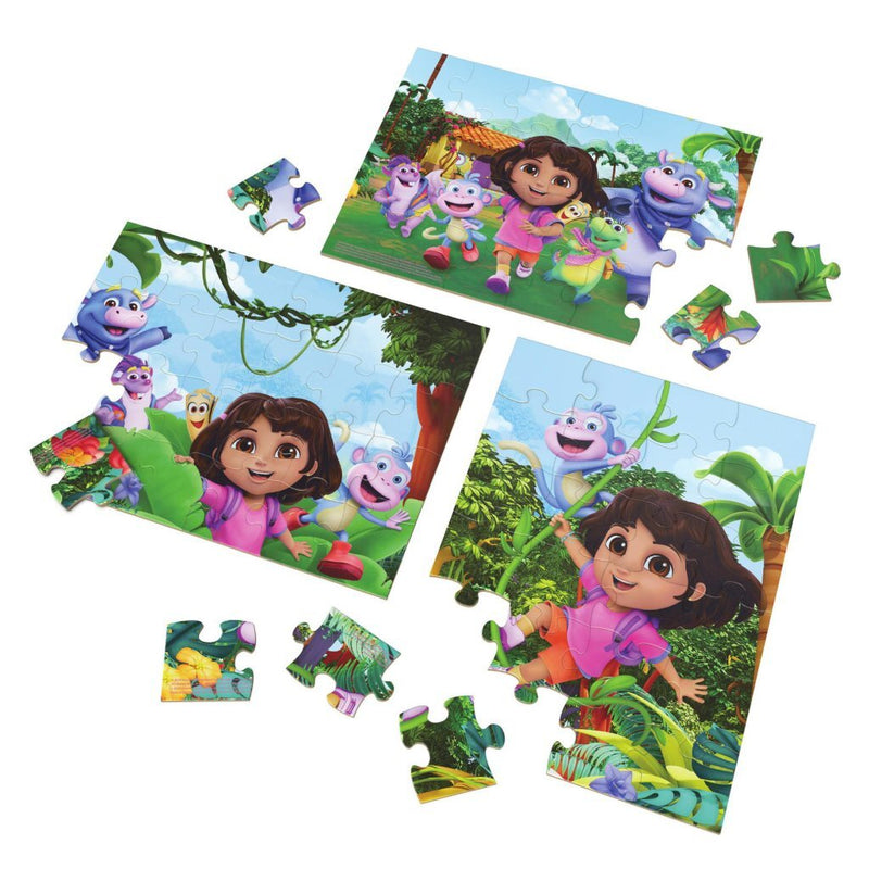 Load image into Gallery viewer, Dora 3in1 houten puzzel 3x24 stukjes
