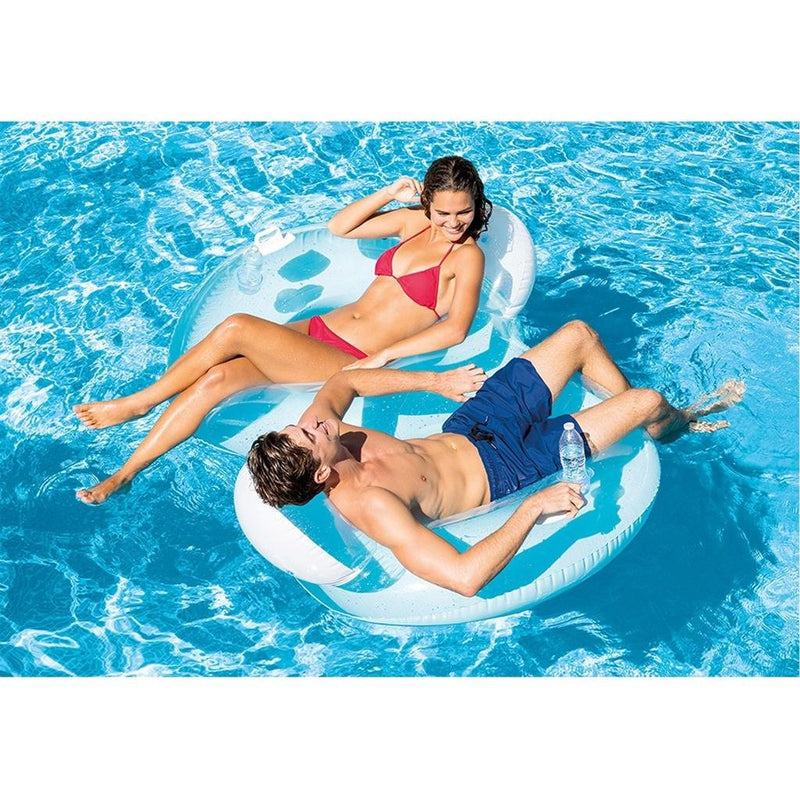 Load image into Gallery viewer, Intex 56800EU Dubbele Lounge Zwemband met Flessenhouders 198x117 cm
