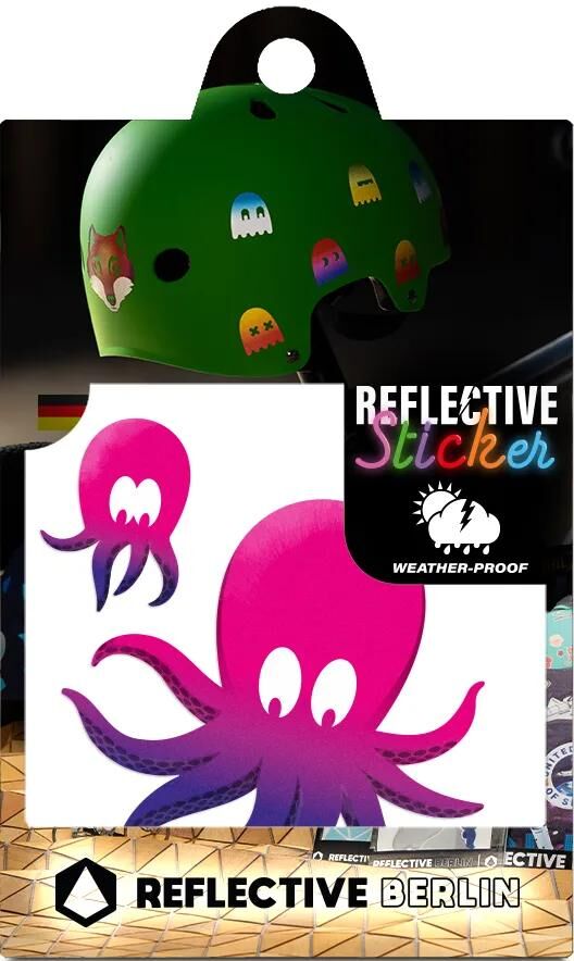 Laden Sie das Bild in Galerie -Viewer, Reflective berlin reflex-sticker decals refl.sticker refl.berlin octopus neptun

