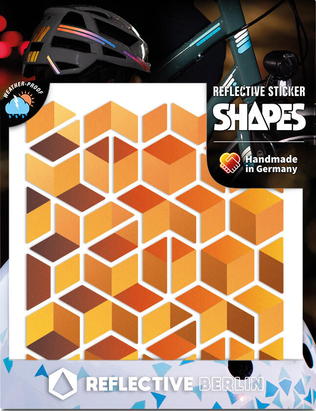 Load image into Gallery viewer, Reflective berlin reflex-sticker shapes refl.sticker refl.berlin cube honey
