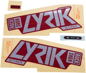Rockshox decor set decal set rs lyrik ult. f.red