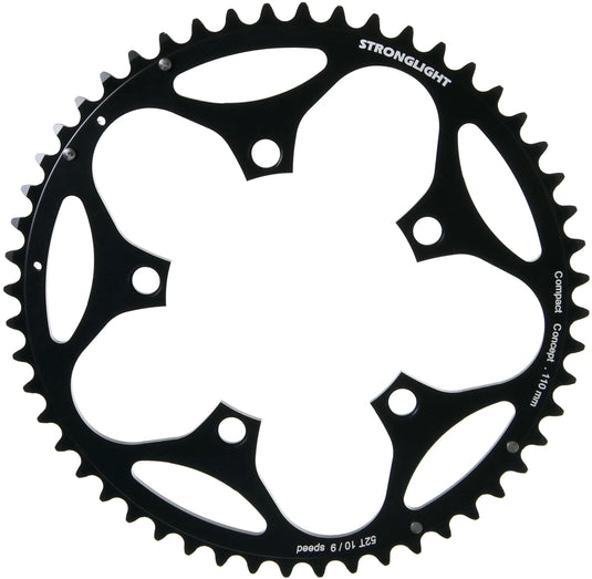 Stronglight kettenblatt chain ring strongl. 52t alu black